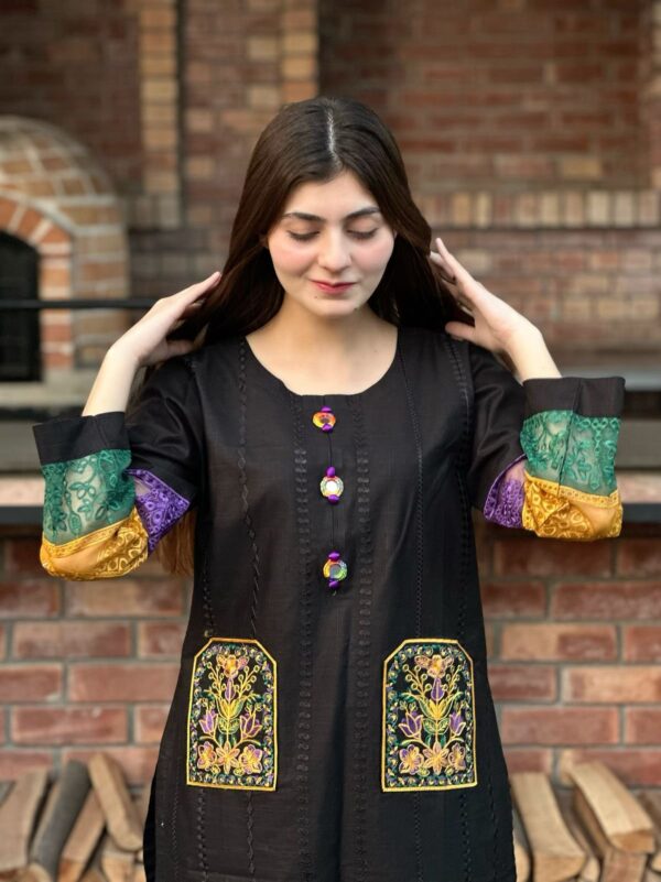 Premium Cotton Double Pocket Embroidered 2-Piece Suit - Image 11