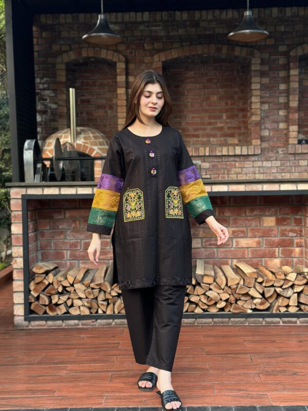 Premium Cotton Double Pocket Embroidered 2-Piece Suit - Image 14