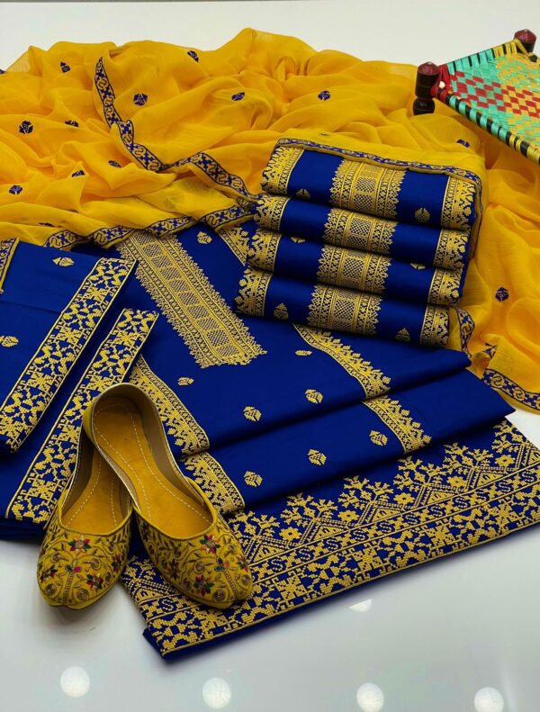 Most Demanded Lawn 3-Piece Embroidered Suit with Free Khussa - Image 5
