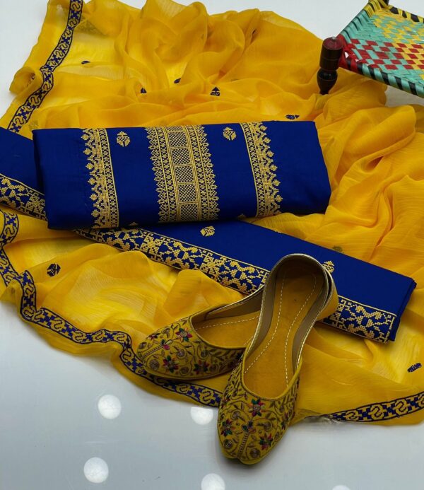Most Demanded Lawn 3-Piece Embroidered Suit with Free Khussa