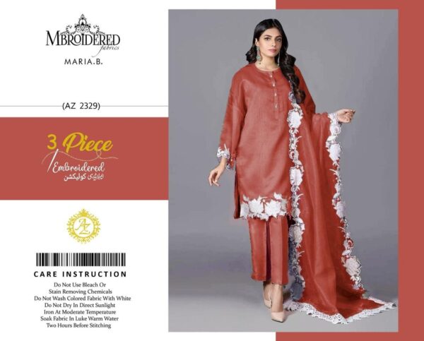 Maria B 1092 Luxury Embroidered 3-Piece Lawn Suit - Image 5