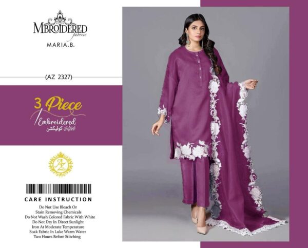 Maria B 1092 Luxury Embroidered 3-Piece Lawn Suit - Image 17