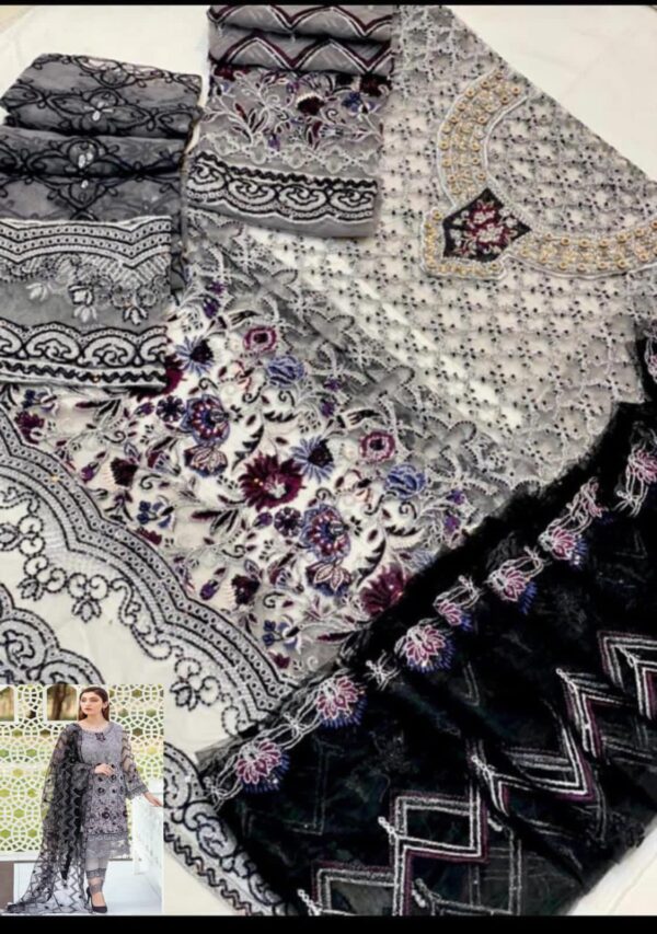Ramsha Elegant Net Suit | Heavy Hand & Stone Embroidery - Image 2