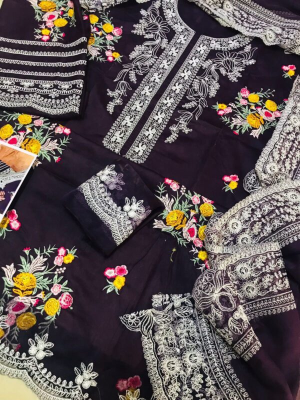 Crimson Luxury Bridal Collection | Elegant Embroidered Cotton Suit - Image 2