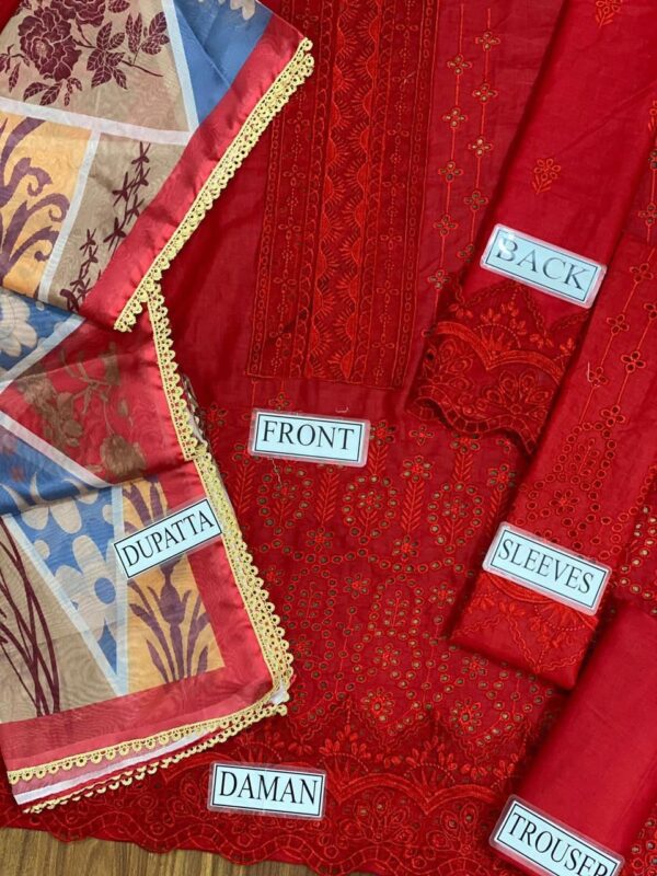 Adan Libas Chikankari Collection 2024 | Elegant Cotton & Silk Suit 1 - Image 2