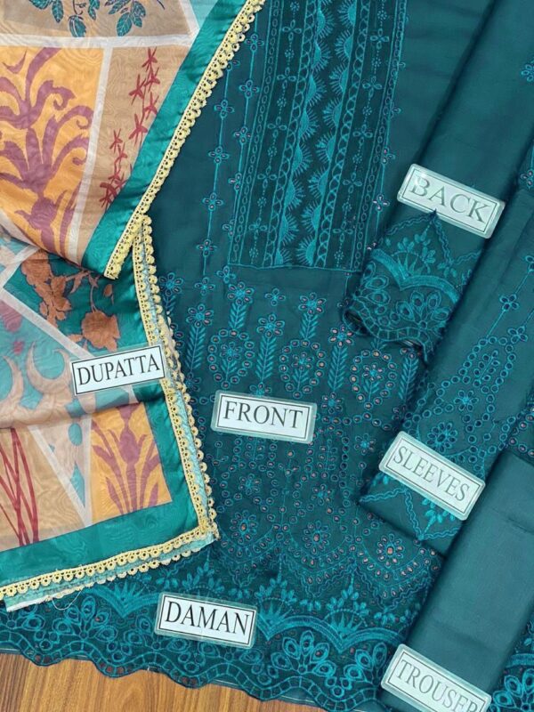 Adan Libas Chikankari Collection 2024 | Elegant Cotton & Silk Suit - Image 4