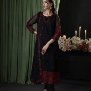Baroque Unstitched Replica | Elegant Chiffon Suit with Heavy Embroidery