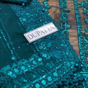 Mushq Premium Wedding Collection | Elegant Net Suit with Silk Trouser