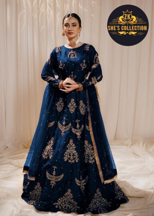 Eid Special ZK She's Collection | Elegant Sequence Embroidered Top & Skirt with Pearls Chiffon Dupatta - Image 22
