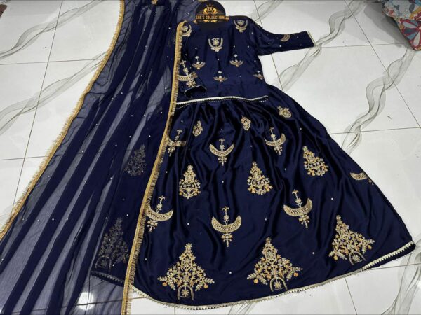 Eid Special ZK She's Collection | Elegant Sequence Embroidered Top & Skirt with Pearls Chiffon Dupatta - Image 17
