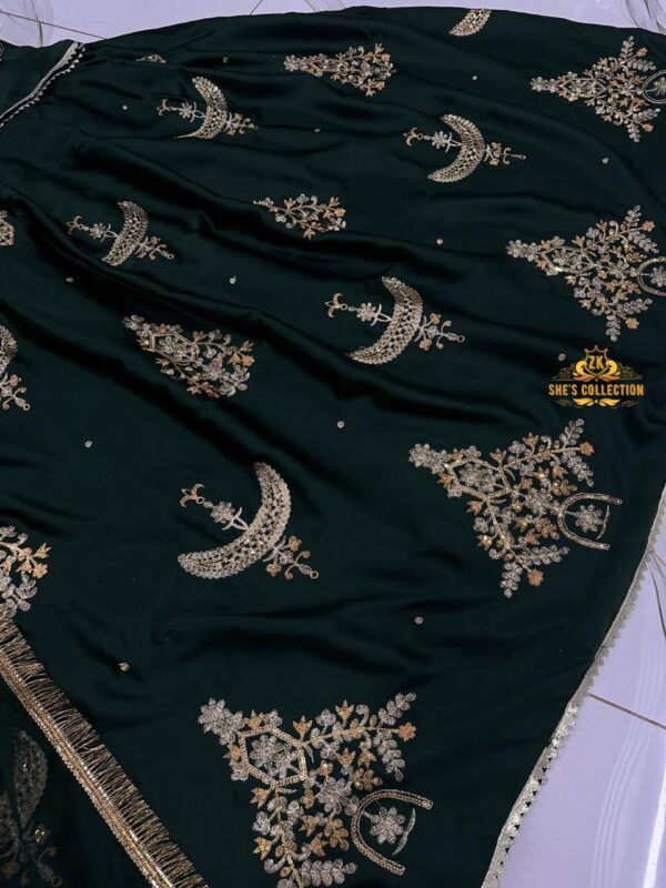 Eid Special ZK She's Collection | Elegant Sequence Embroidered Top & Skirt with Pearls Chiffon Dupatta - Image 19