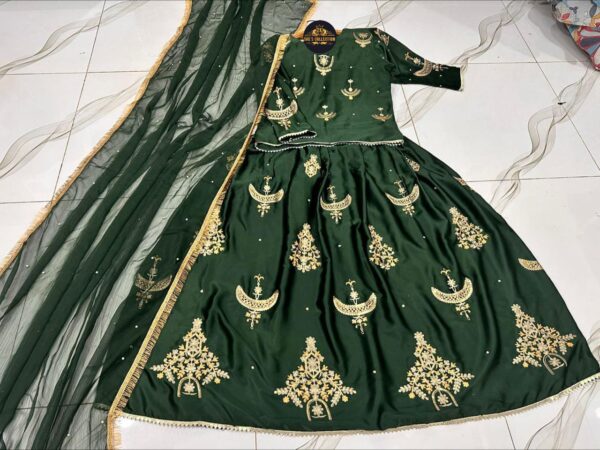 Eid Special ZK She's Collection | Elegant Sequence Embroidered Top & Skirt with Pearls Chiffon Dupatta - Image 14