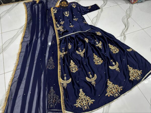 Eid Special ZK She's Collection | Elegant Sequence Embroidered Top & Skirt with Pearls Chiffon Dupatta - Image 9