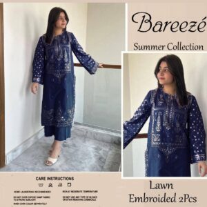 Bareeze 2-Piece Lawn Suit | Heavy Embroidered Summer Collection 2K25 – 8 Colors Available 4