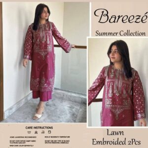 Bareeze 2-Piece Lawn Suit | Heavy Embroidered Summer Collection 2K25 – 8 Colors Available 5