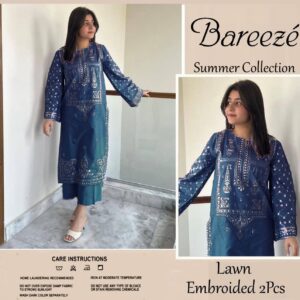 Bareeze 2-Piece Lawn Suit | Heavy Embroidered Summer Collection 2K25 – 8 Colors Available 2