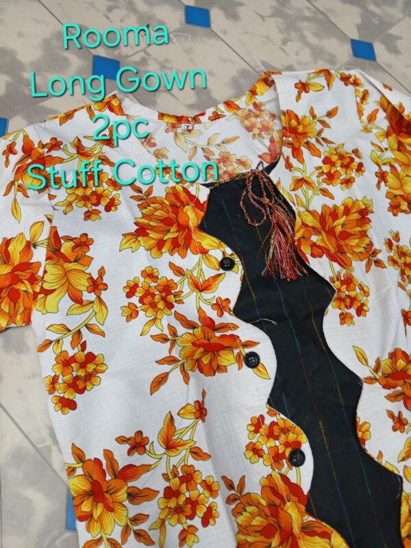 Elegant Long Gown 2-Piece in Polo Cotton | Large Size with Perfect Fit – Rs. 1100 - Image 2