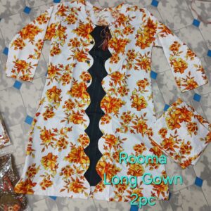 Elegant Long Gown 2-Piece in Polo Cotton | Large Size with Perfect Fit – Rs. 1100