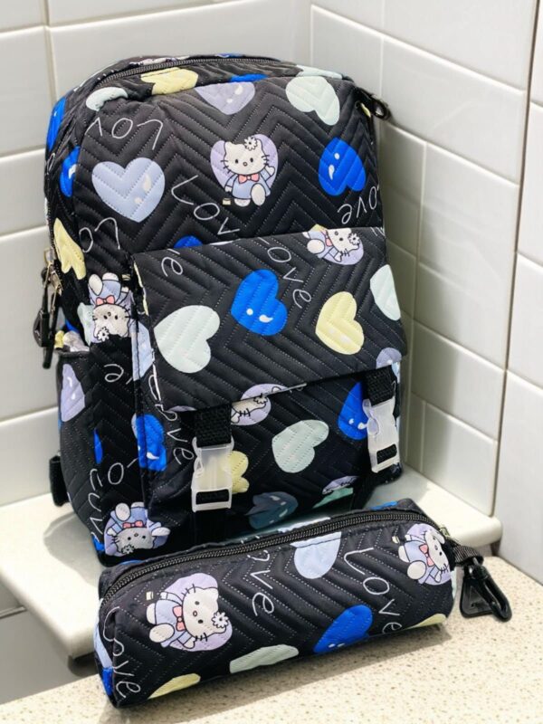 Compact Printed Backpack Set | Stylish & Waterproof, 2-Piece Combo - Image 2