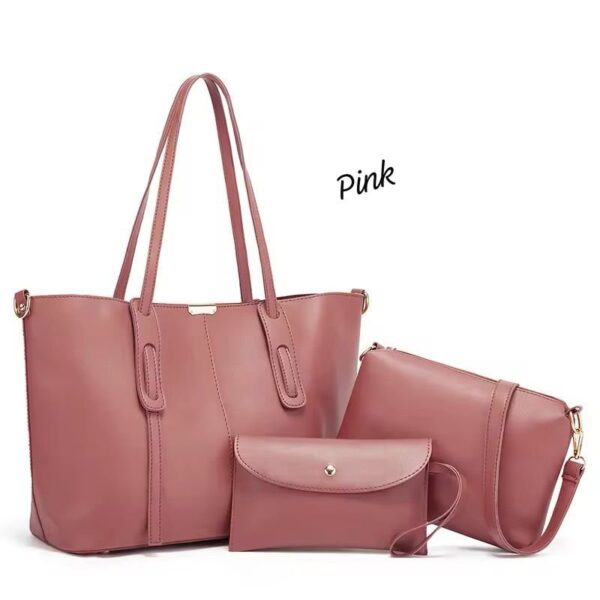 Stylish 3-Piece Tote Bag Set | Premium Synthetic Liza Leather - Image 2