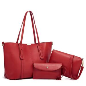 Stylish 3-Piece Tote Bag Set | Premium Synthetic Liza Leather