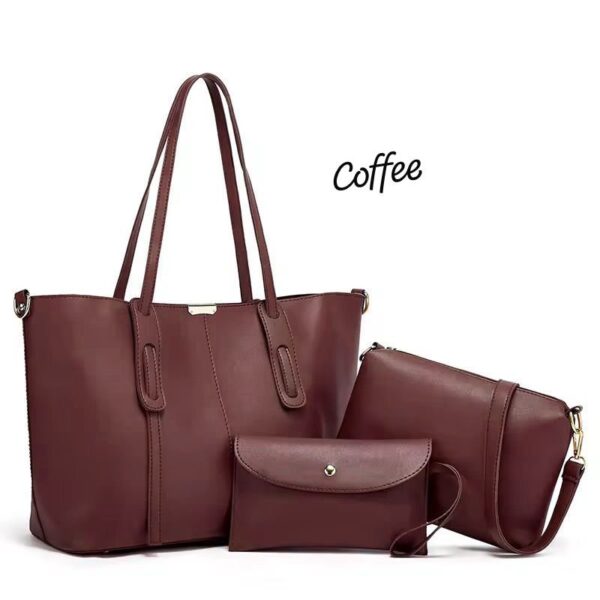 Stylish 3-Piece Tote Bag Set | Premium Synthetic Liza Leather - Image 4