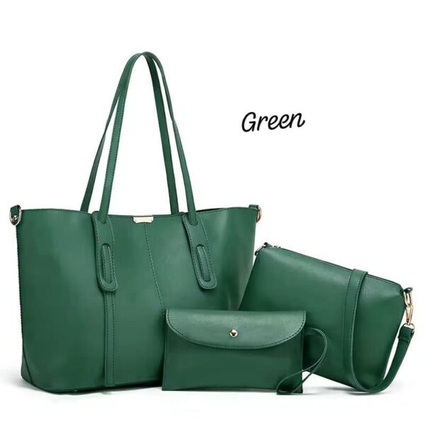 Stylish 3-Piece Tote Bag Set | Premium Synthetic Liza Leather - Image 3