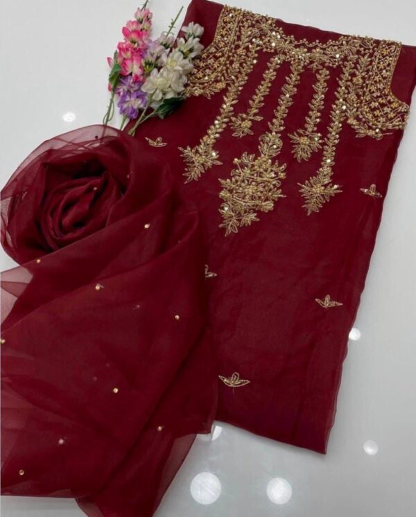 Just Looking Like a Wow | Handmade Aari Zari Gotta Work Dress – Partywear & Wedding Collection 2K24 at Super Sale Price - Image 5
