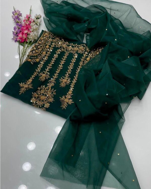 Just Looking Like a Wow | Handmade Aari Zari Gotta Work Dress – Partywear & Wedding Collection 2K24 at Super Sale Price - Image 2