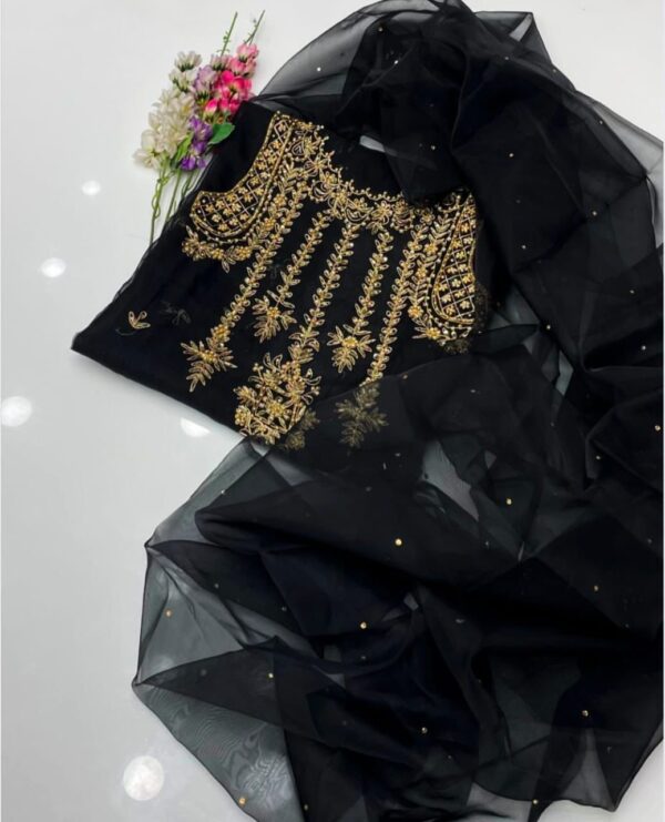 Just Looking Like a Wow | Handmade Aari Zari Gotta Work Dress – Partywear & Wedding Collection 2K24 at Super Sale Price - Image 7