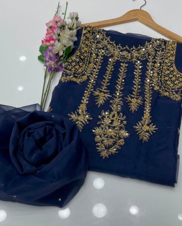 Just Looking Like a Wow | Handmade Aari Zari Gotta Work Dress – Partywear & Wedding Collection 2K24 at Super Sale Price - Image 3