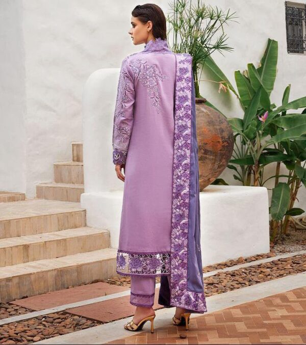 Mushq Unstitched Replica Lawn Cotton Suit | Embroidered Shirt, Trouser & Dupatta – Premium Quality - Image 6