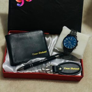 Personalized Gift Set – Customized Wallet, Keychain, Pen & Watch – Special Offer!