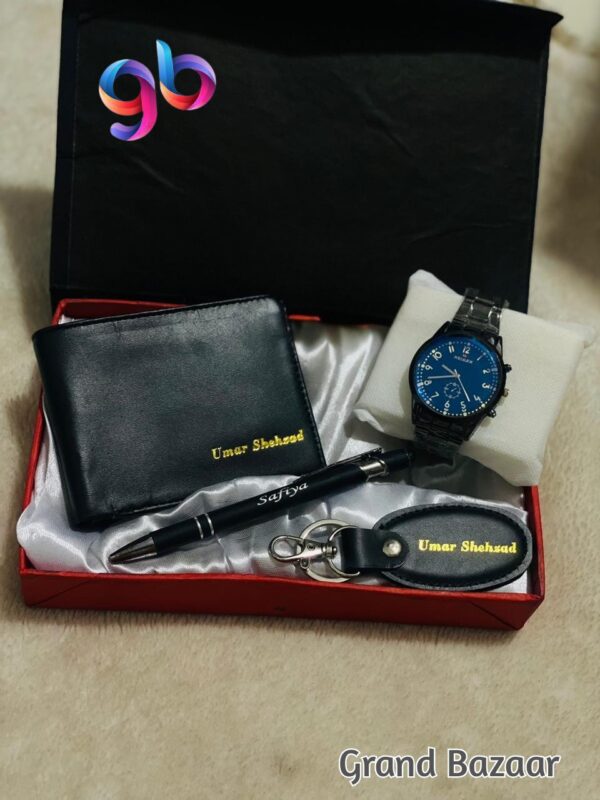 Personalized Gift Set – Customized Wallet, Keychain, Pen & Watch – Special Offer!