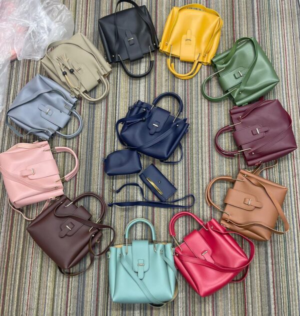 New Arrival 3-Piece Soft Leather Bag Set | Cloud Bag, Wallet & Keychain – 12 Colors Available - Image 6