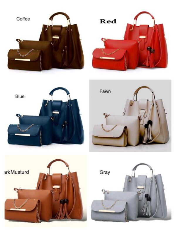 New Arrival 3-Piece Soft Leather Bag Set | Cloud Bag, Wallet & Keychain – 12 Colors Available - Image 2