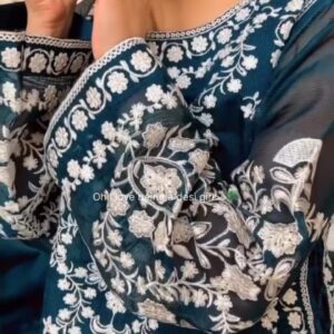Jane-Janat Organza 3PC Set | Fully Embroidered Shirt, Trouser & Dupatta – 4 Colors Available 2