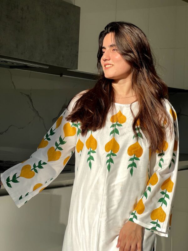 White Dove Summer Lilen Two-Piece Suit | Printed Design on Shirt & Trouser – 4 Colors Available - Image 14