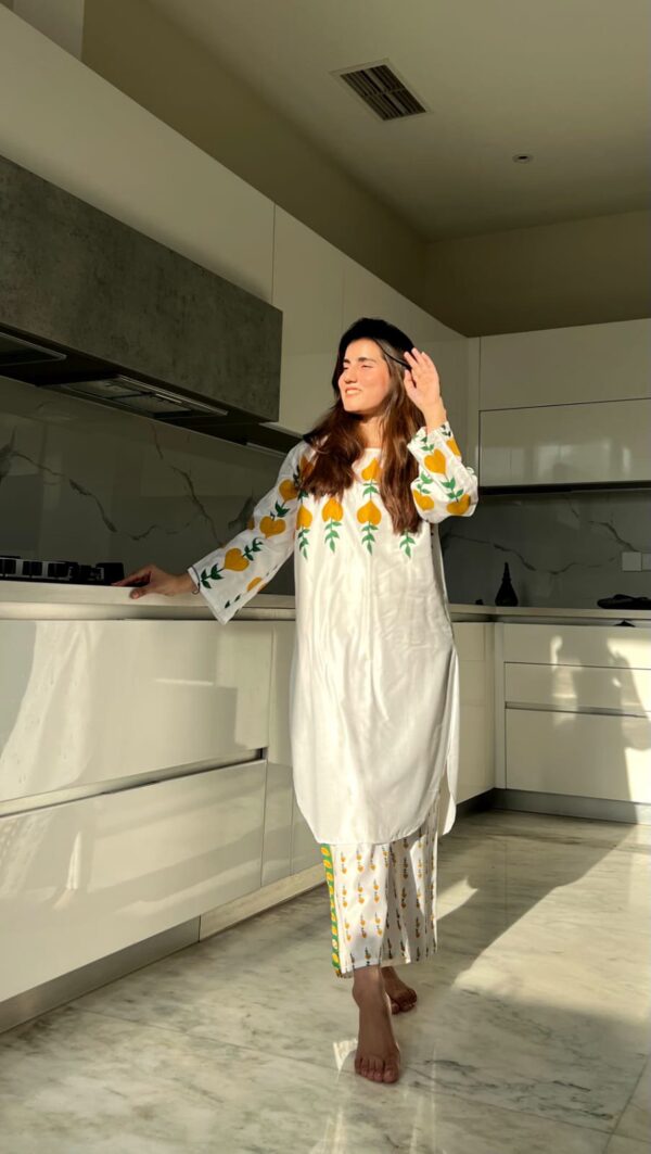 White Dove Summer Lilen Two-Piece Suit | Printed Design on Shirt & Trouser – 4 Colors Available - Image 13