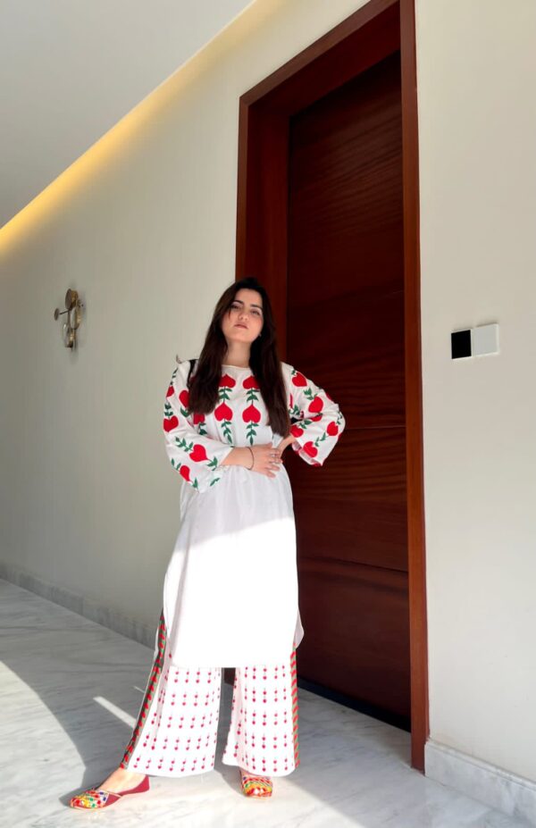 White Dove Summer Lilen Two-Piece Suit | Printed Design on Shirt & Trouser – 4 Colors Available - Image 7