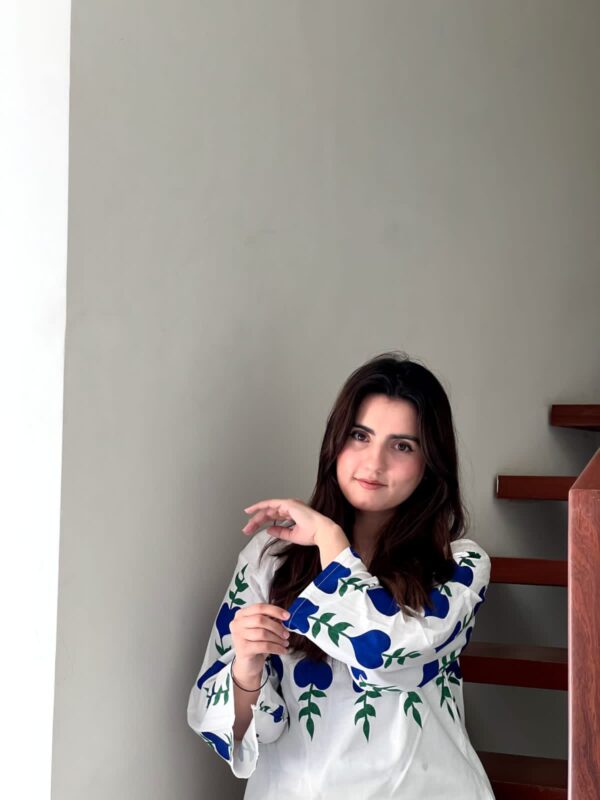 White Dove Summer Lilen Two-Piece Suit | Printed Design on Shirt & Trouser – 4 Colors Available - Image 9