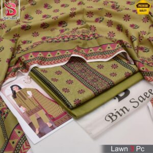 BIN SAEED®️ Summer 2025 Collection – All-Over Printed Lawn Set | Digital Print & Airjet Quality 8