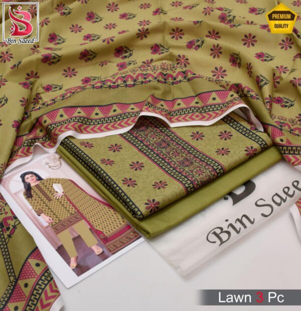BIN SAEED®️ Summer 2025 Collection – All-Over Printed Lawn Set | Digital Print & Airjet Quality - Image 13