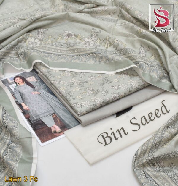 BIN SAEED®️ Summer 2025 Collection – All-Over Printed Lawn Set | Digital Print & Airjet Quality 17