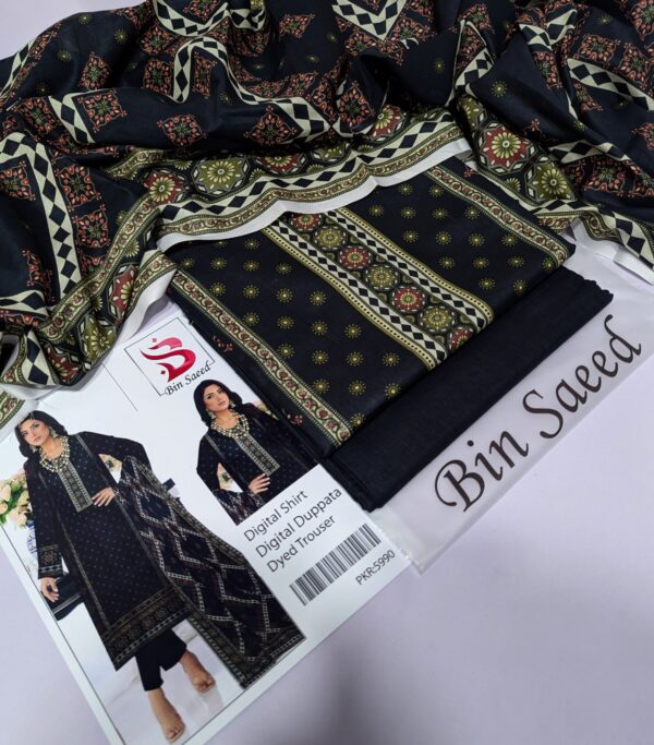 BIN SAEED®️ Summer 2025 Collection – All-Over Printed Lawn Set | Digital Print & Airjet Quality - Image 18