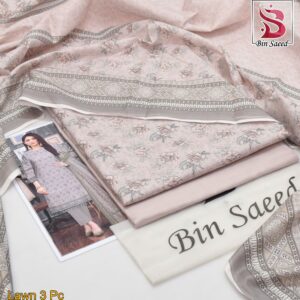 BIN SAEED®️ Summer 2025 Collection – All-Over Printed Lawn Set | Digital Print & Airjet Quality 12