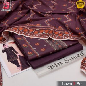 BIN SAEED®️ Summer 2025 Collection – All-Over Printed Lawn Set | Digital Print & Airjet Quality
