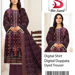 BIN SAEED®️ Summer 2025 Collection – All-Over Printed Lawn Set | Digital Print & Airjet Quality 2