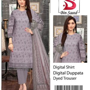 BIN SAEED®️ Summer 2025 Collection – All-Over Printed Lawn Set | Digital Print & Airjet Quality 11