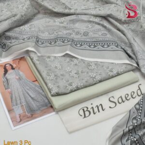 BIN SAEED®️ Summer 2025 Collection – All-Over Printed Lawn Set | Digital Print & Airjet Quality 18